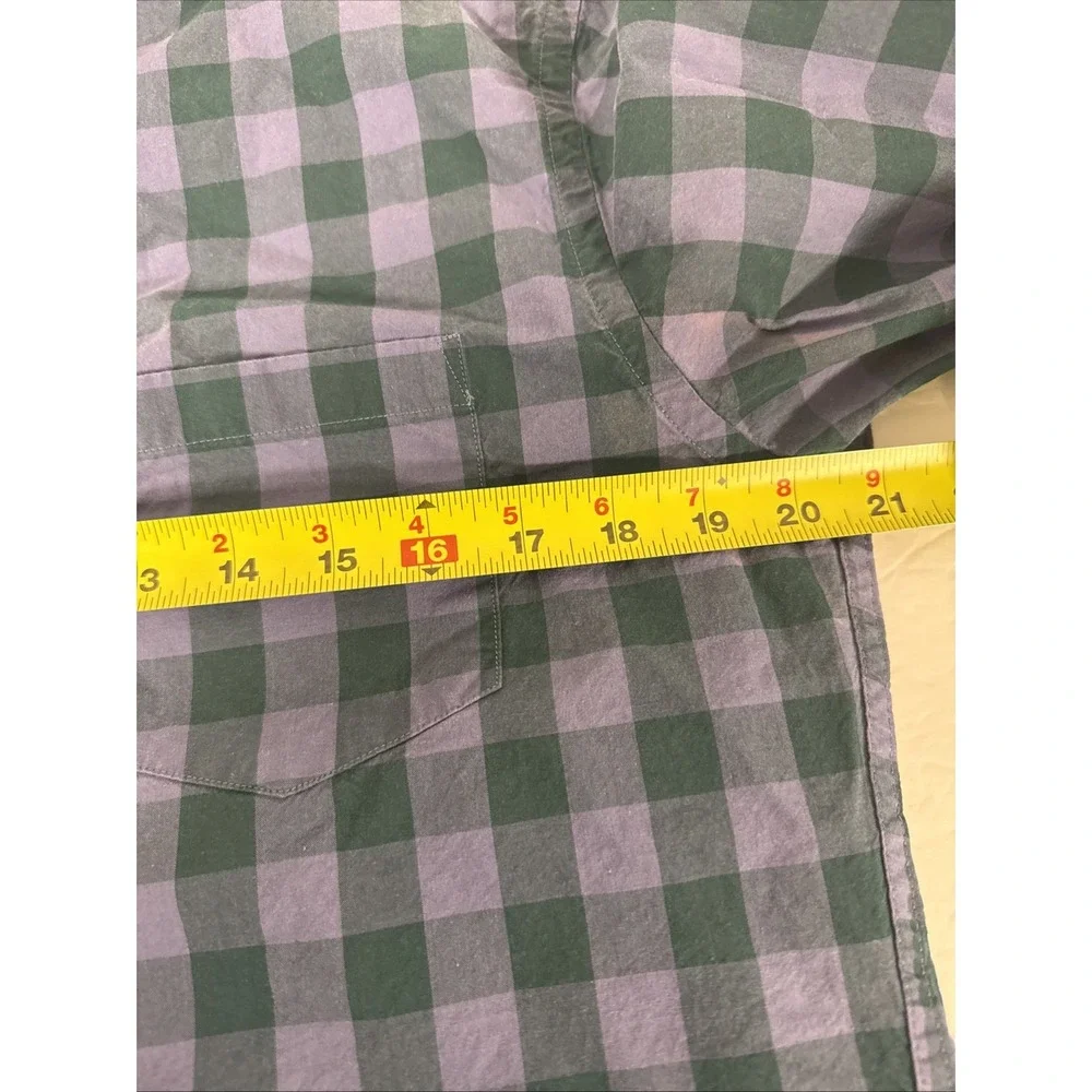 J. Crew Men's‎ Button Front Shirt Purple Checked Plaid 100 % Cotton Casual M1